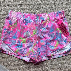 Lilly Pulitzer Pink and Blue Patterned Athletic Shorts